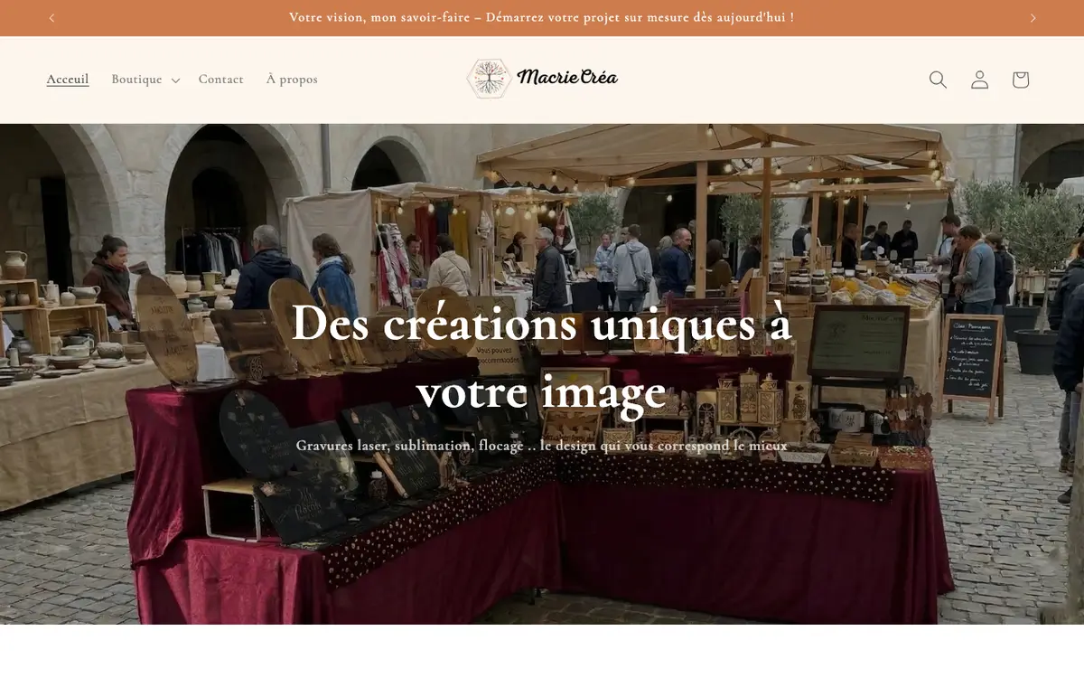 Webbplatsen för MacrieCréa - Gravures & Créations Artisanales à Castelmoron sur Lot