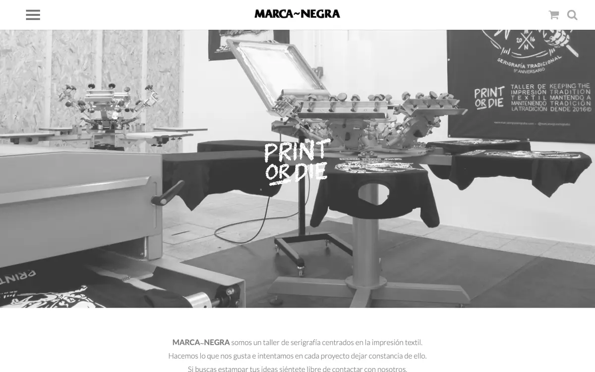 Le site de Marca Negra Serigrafia