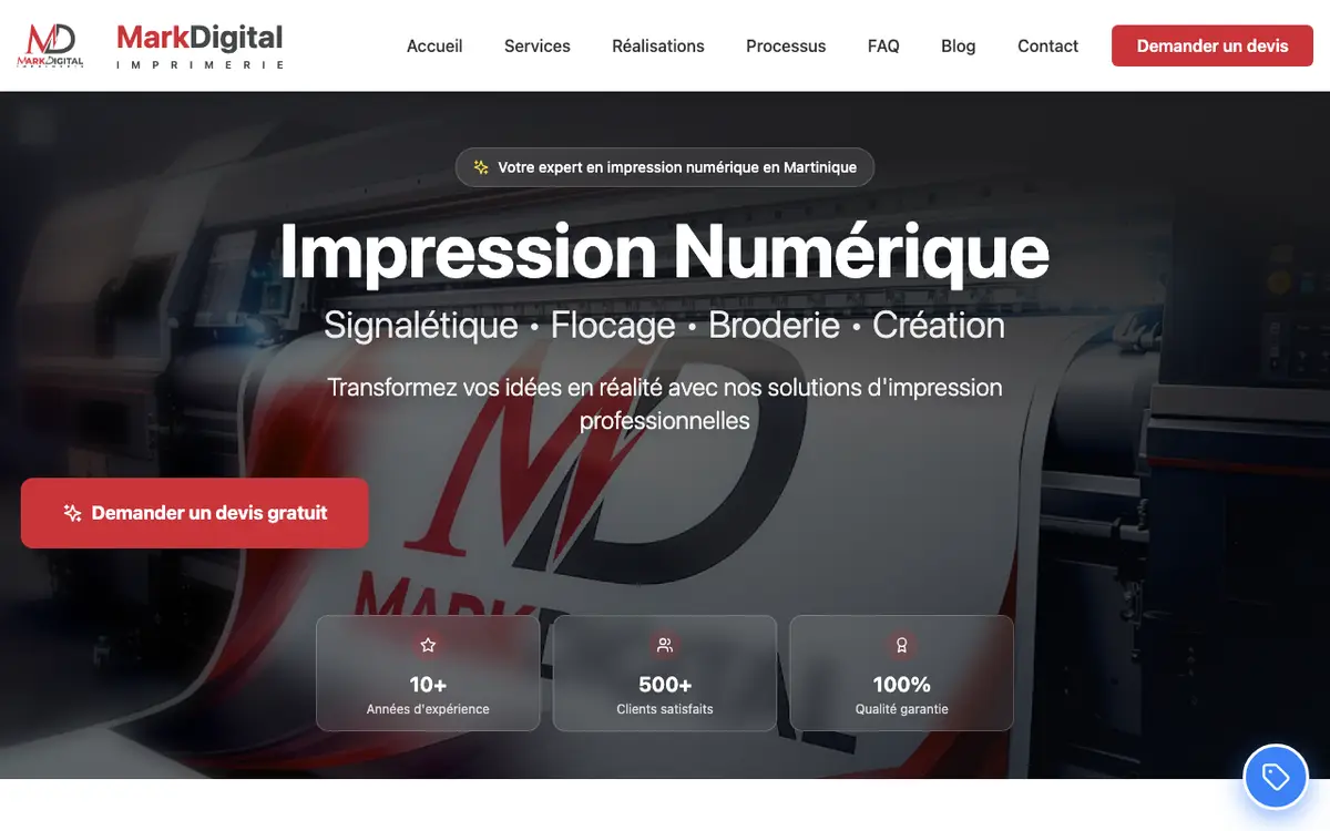 MarkDigital Imprimerie Numérique's website