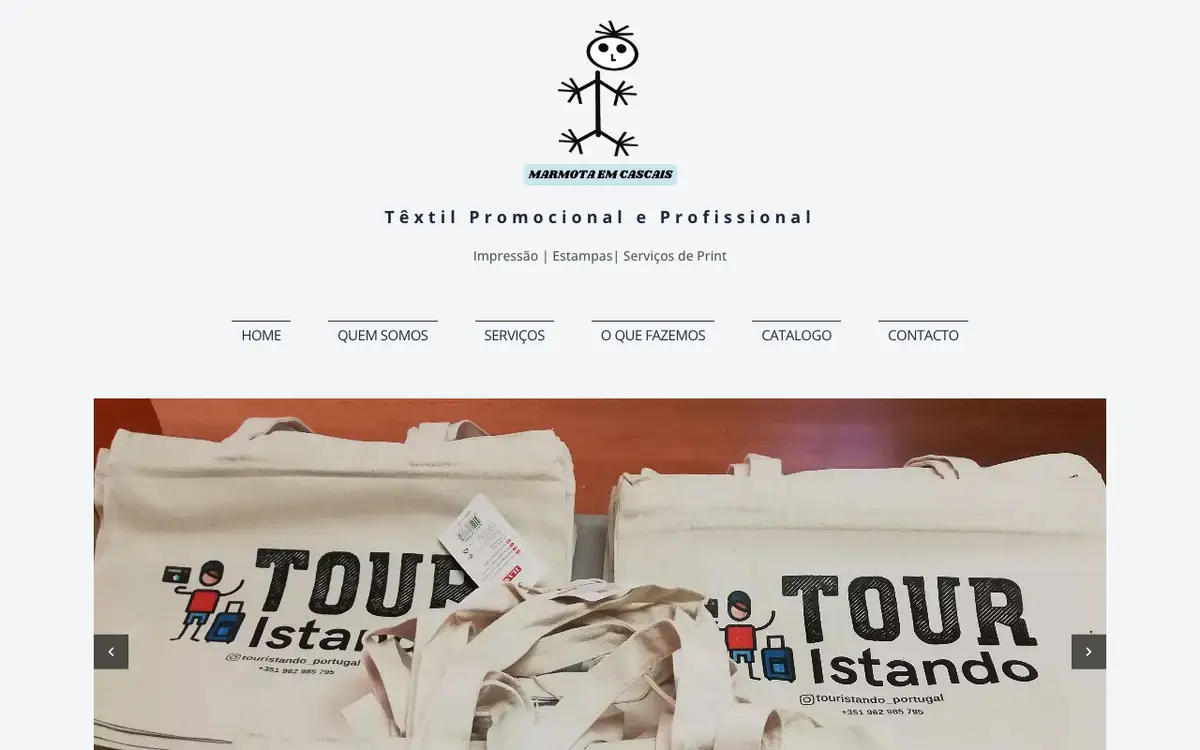 Marmota em Cascais - Impressão em T- shirts, DTF, Centro de Copias.'s website