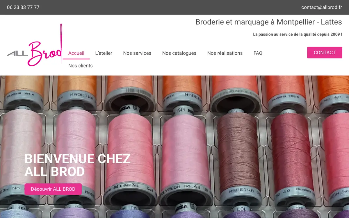 La web de Marquage Broderie Montpellier ALL BROD