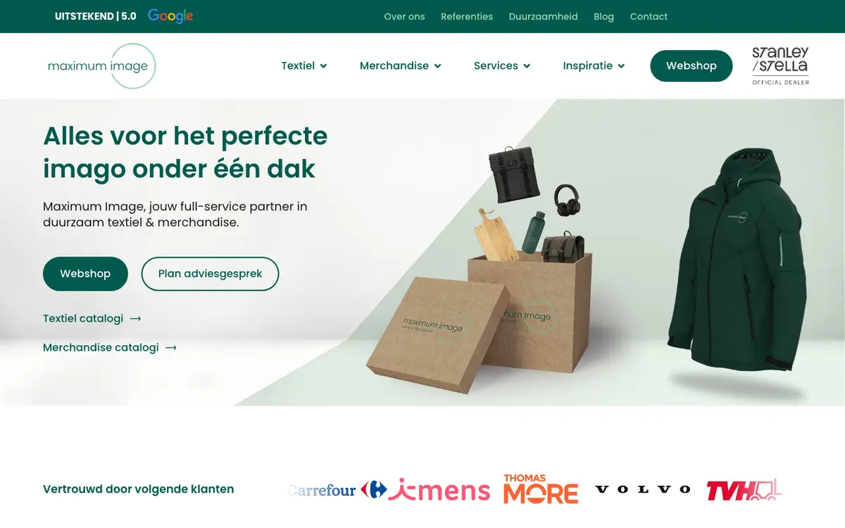 Le site de Maximum Image - Bedrijfskleding & Relatiegeschenken
