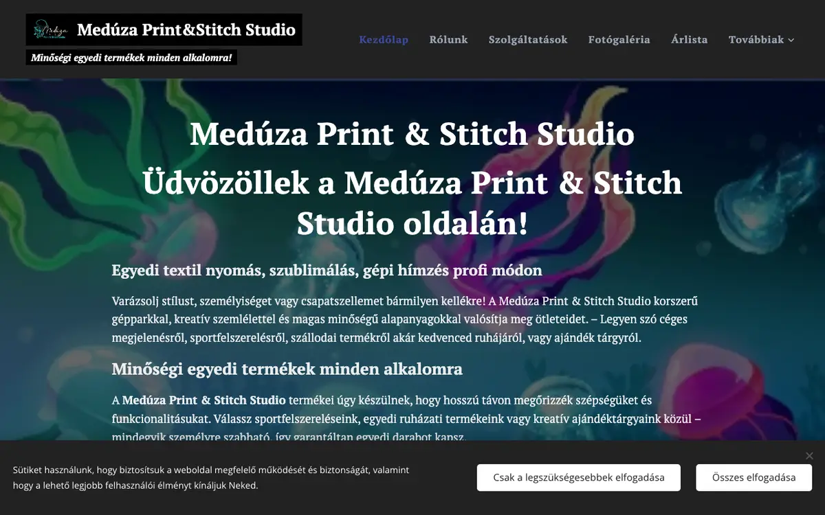 Medúza Print&Stitch Studio's website