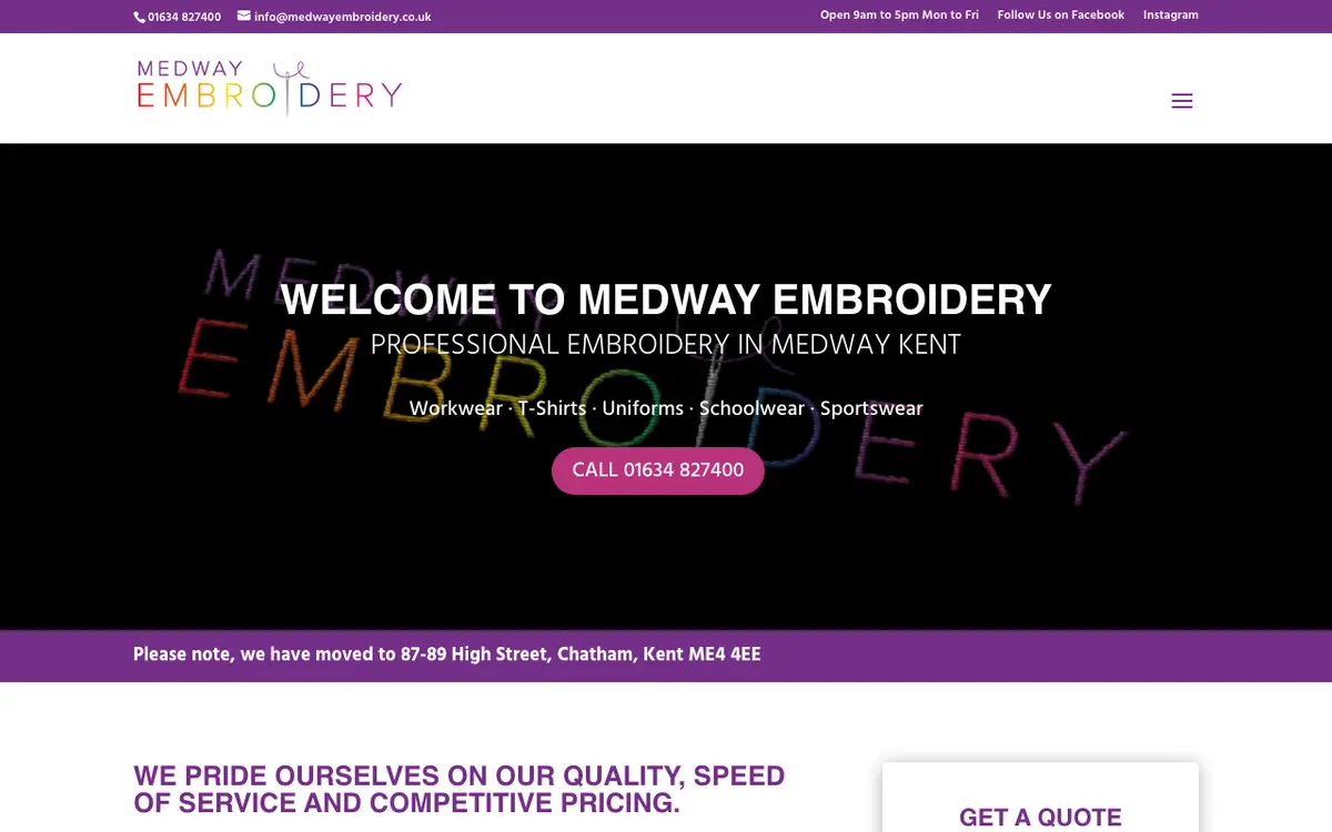 Le site de Medway Embroidery