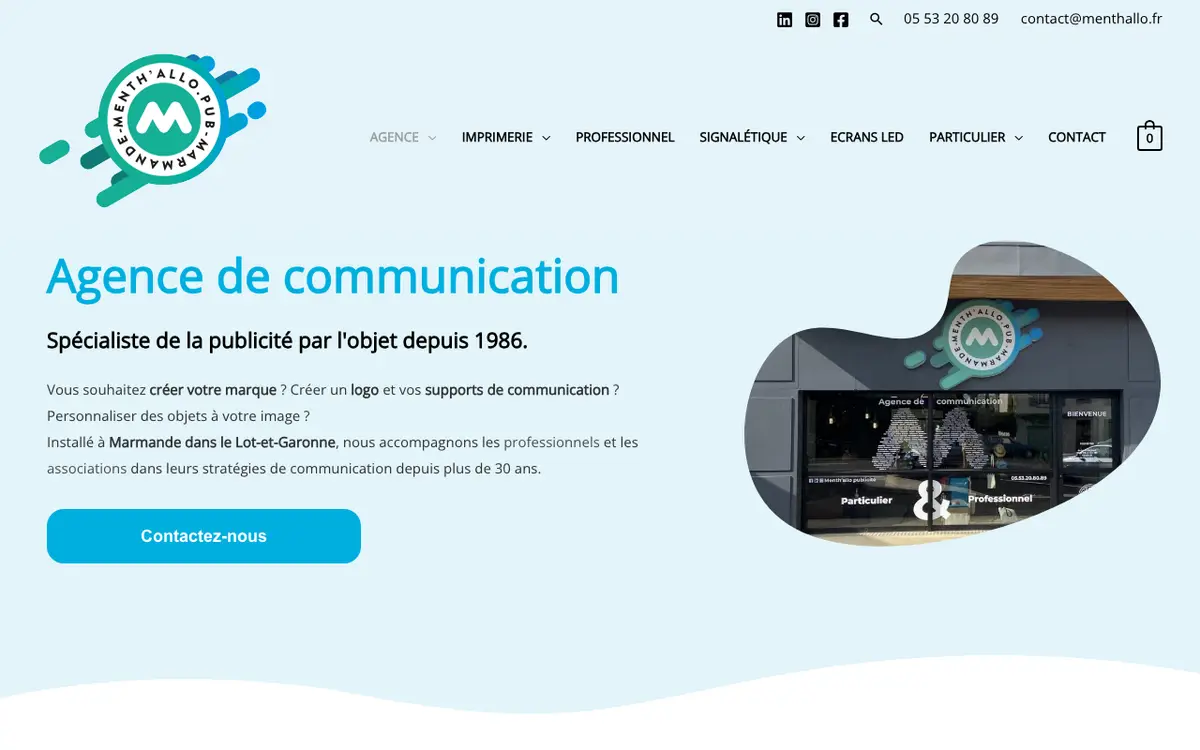 MENTH'ALLO Publicité's website