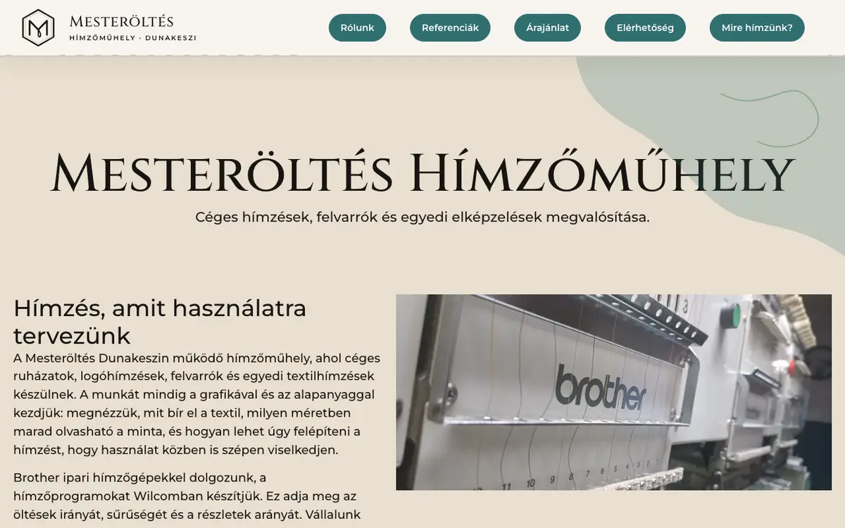 Le site de Mesteröltés Hímzőműhely