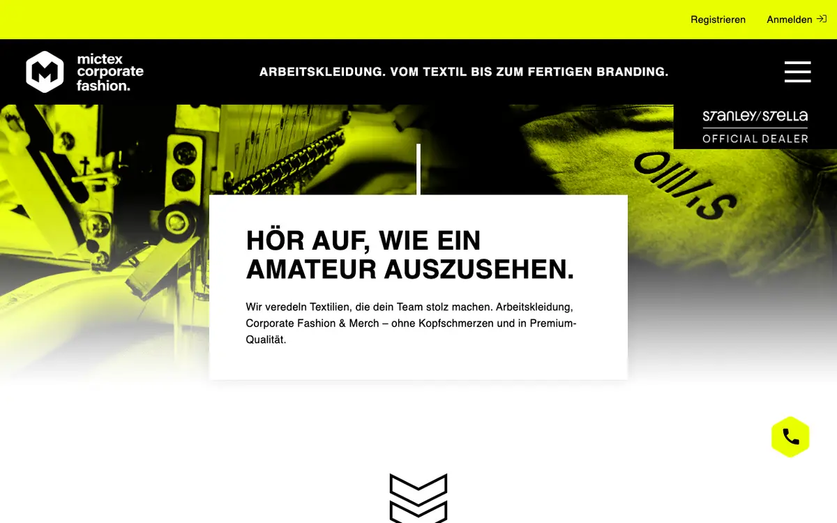 Die Website von Mictex GmbH & Co. KG