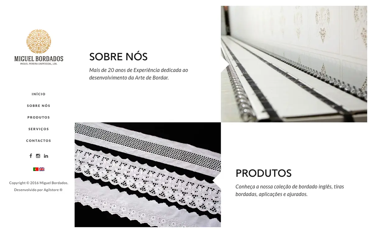 O site de Miguel Bordados - Miguel Pereira, Unipessoal LDA