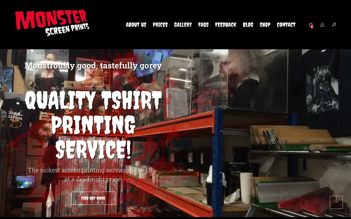 Monster Screen Prints's website