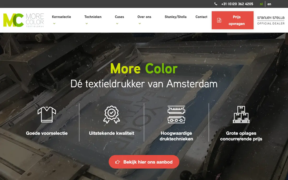 Le site de More Color Textieldruk B.V.
