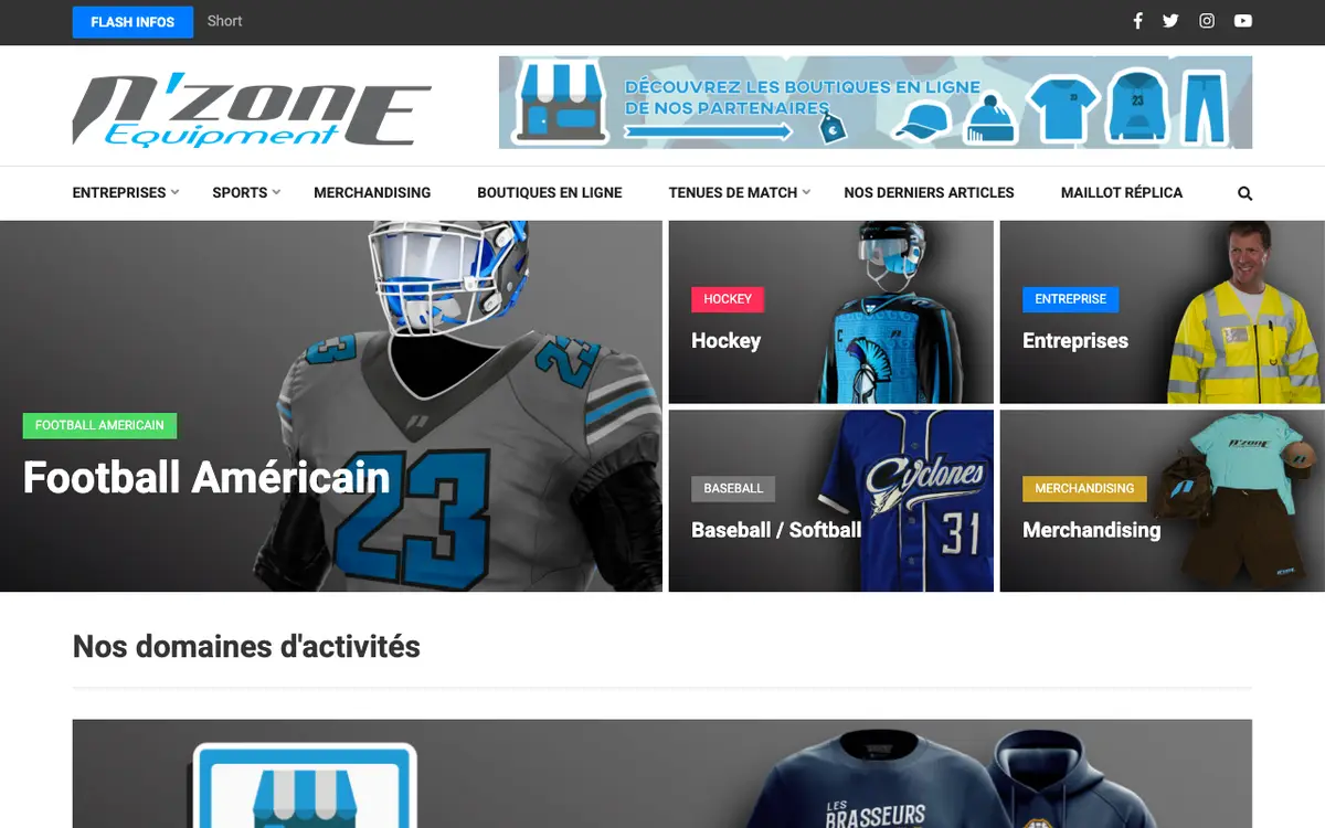 N'Zone Equipment's website