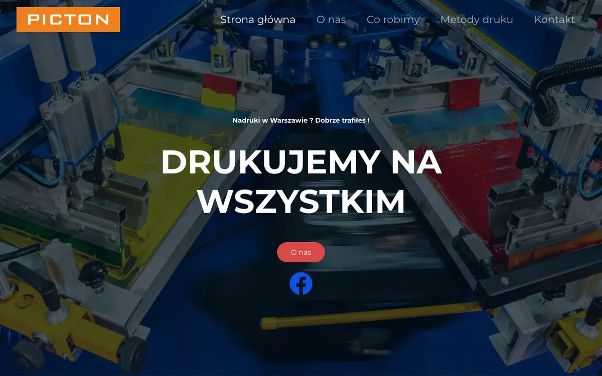 Le site de Nadruki reklamowe na tekstylich, drukarnia cyfrowa, sitodruk.