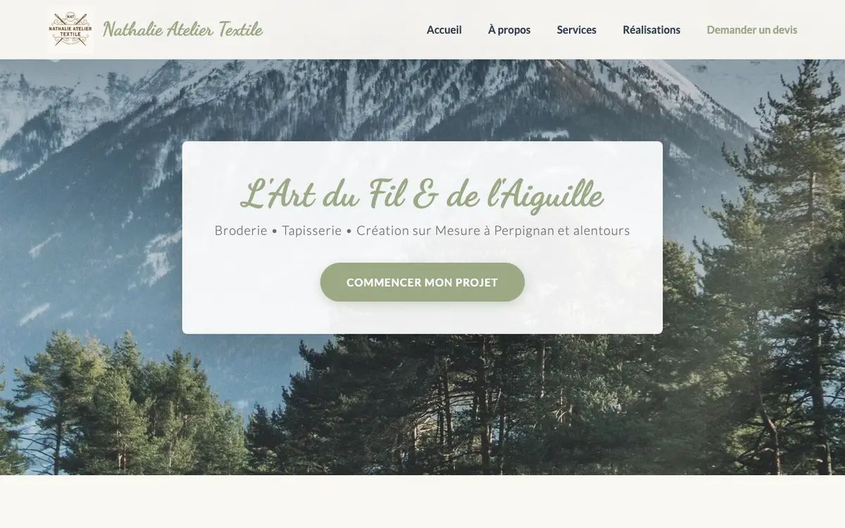 Nathalie Atelier Textile's website