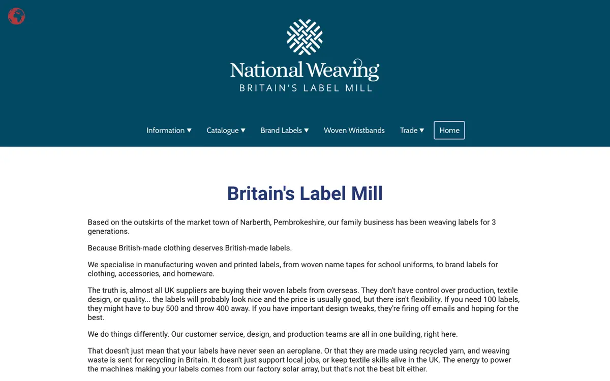 National Weaving's website