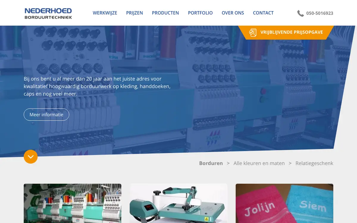 Nederhoed Borduurtechniek's website