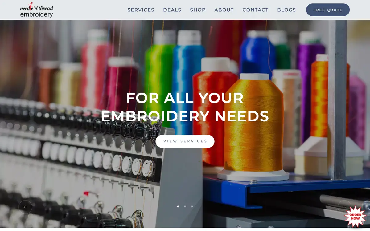 Needle N Thread Embroidery's website