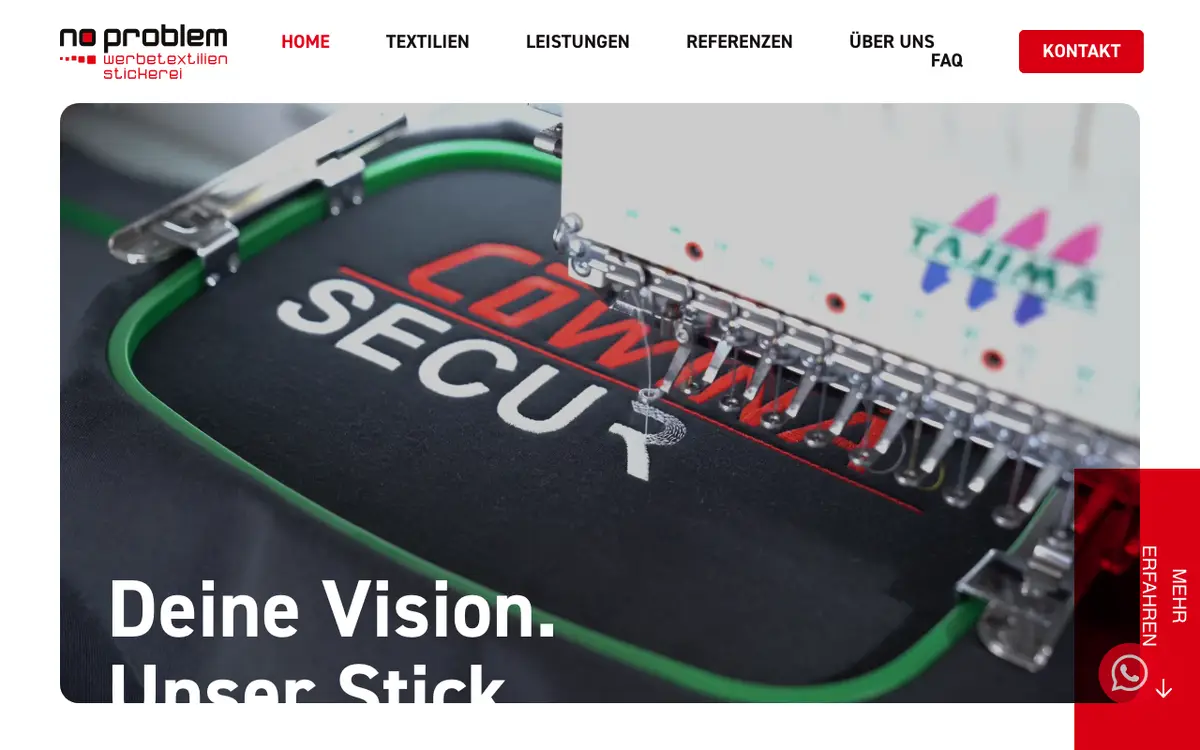 Le site de No Problem - Werbetextilien | Stickerei | Veredelung