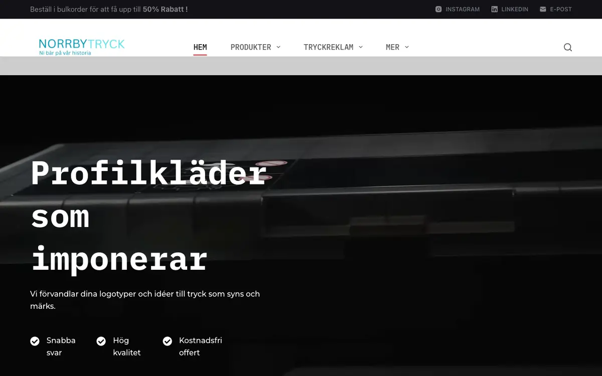 Norrby Tryck AB's website
