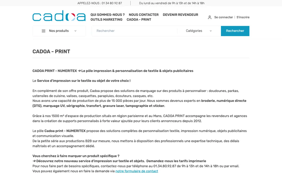 NUMERITEX - CADOA's website
