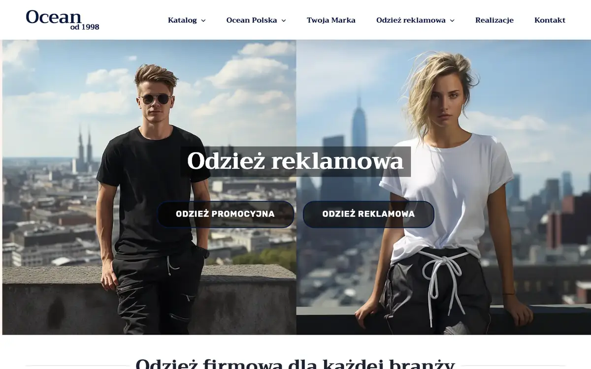 Le site de Ocean Polska | Odzież reklamowa.