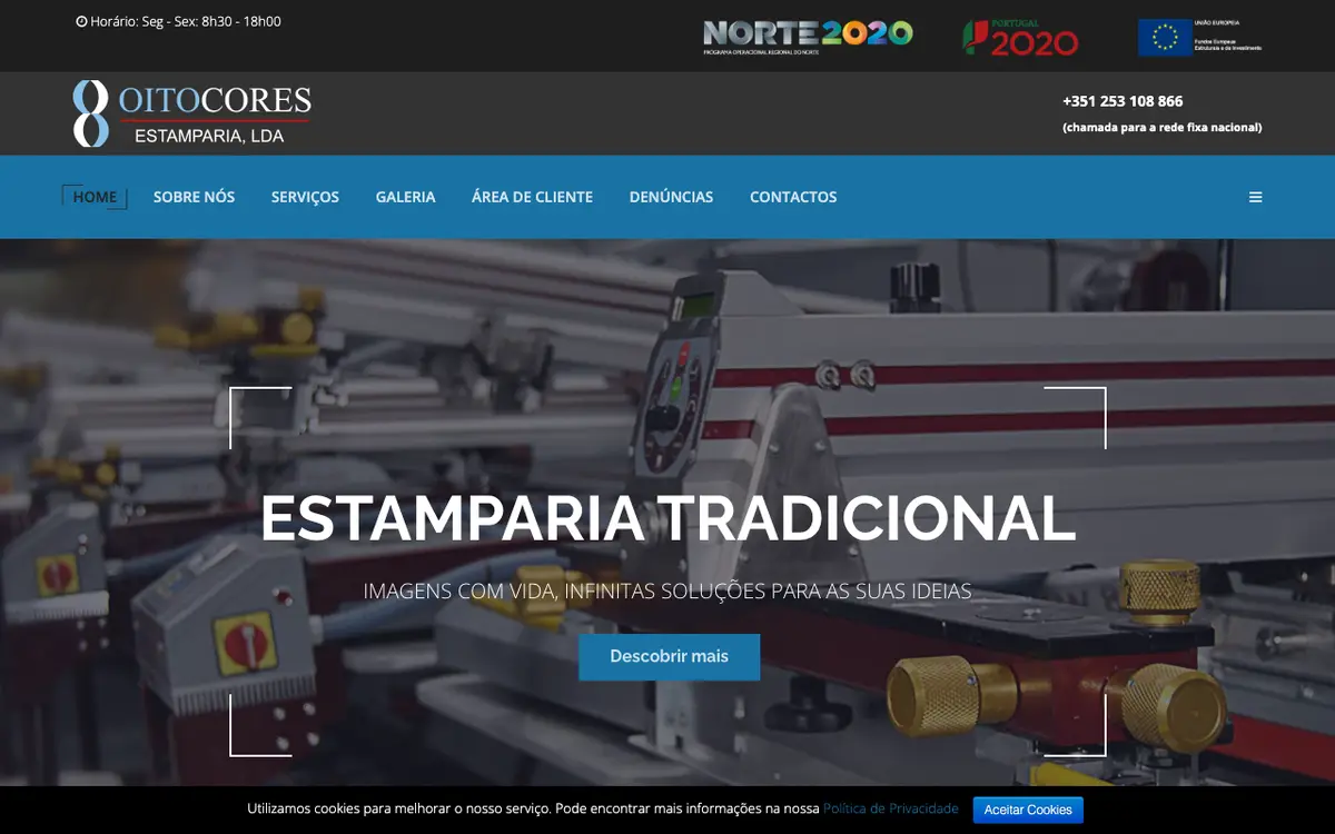 Oitocores - Estamparia, Lda.'s website