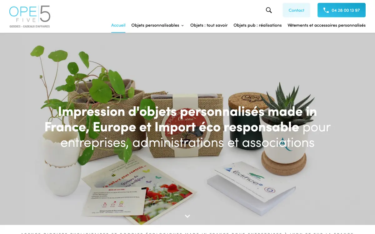 OPE Five - Votre spécialiste de l'objet et textile publicitaire personnalisé's website