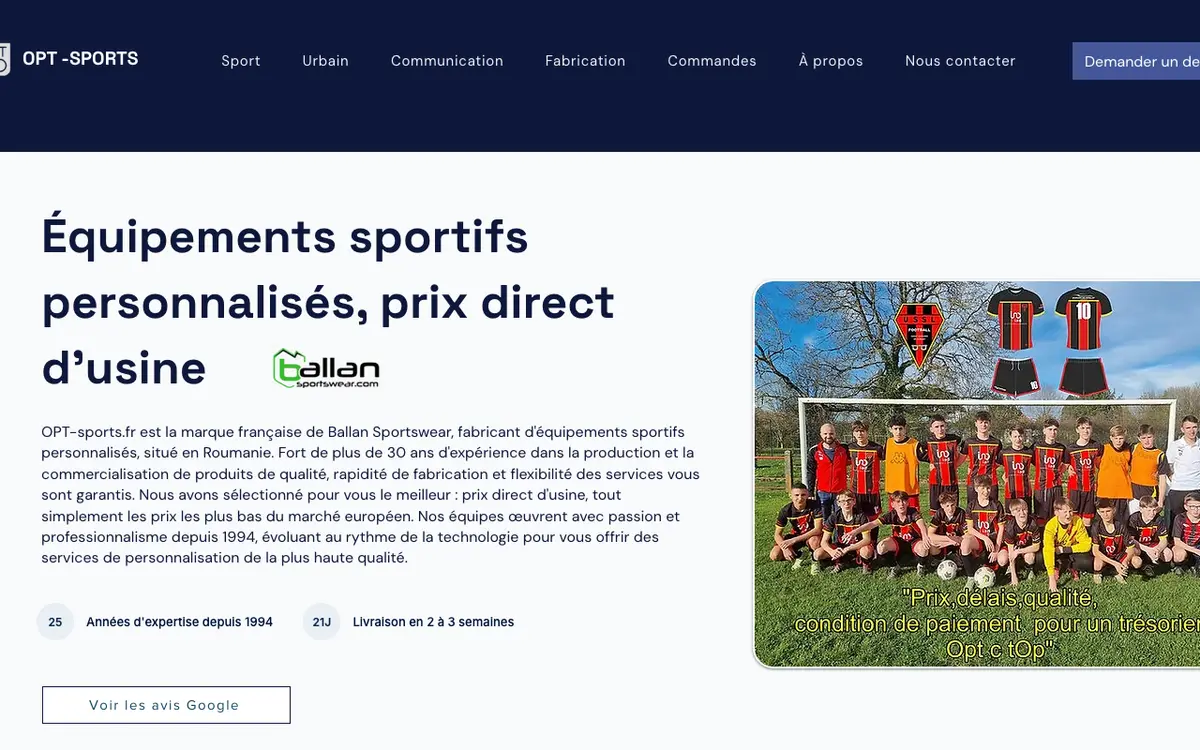 Le site de OPT Sports