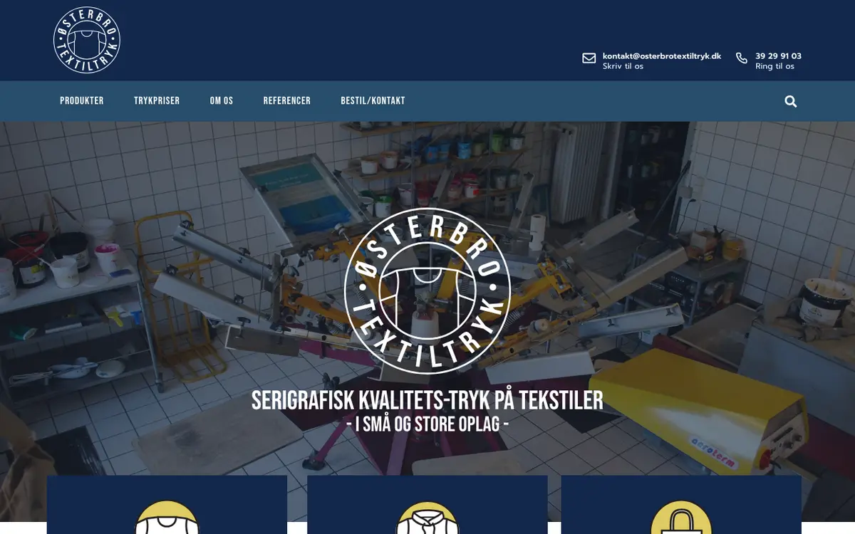 Le site de ØSTERBRO TEXTILTRYK