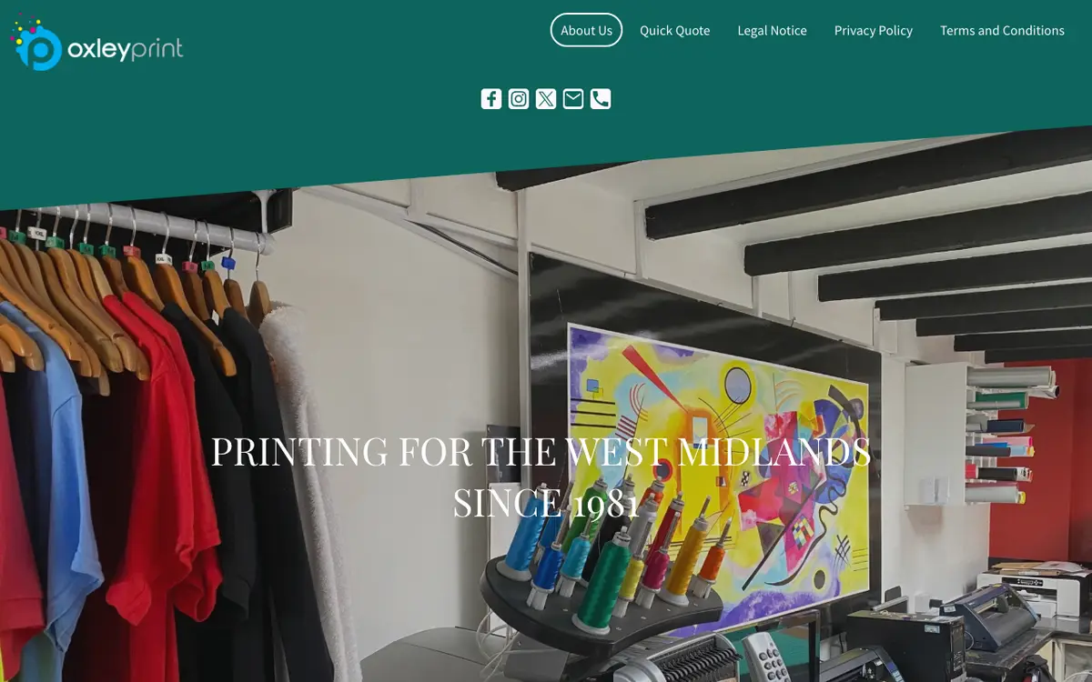 Oxley Print's website