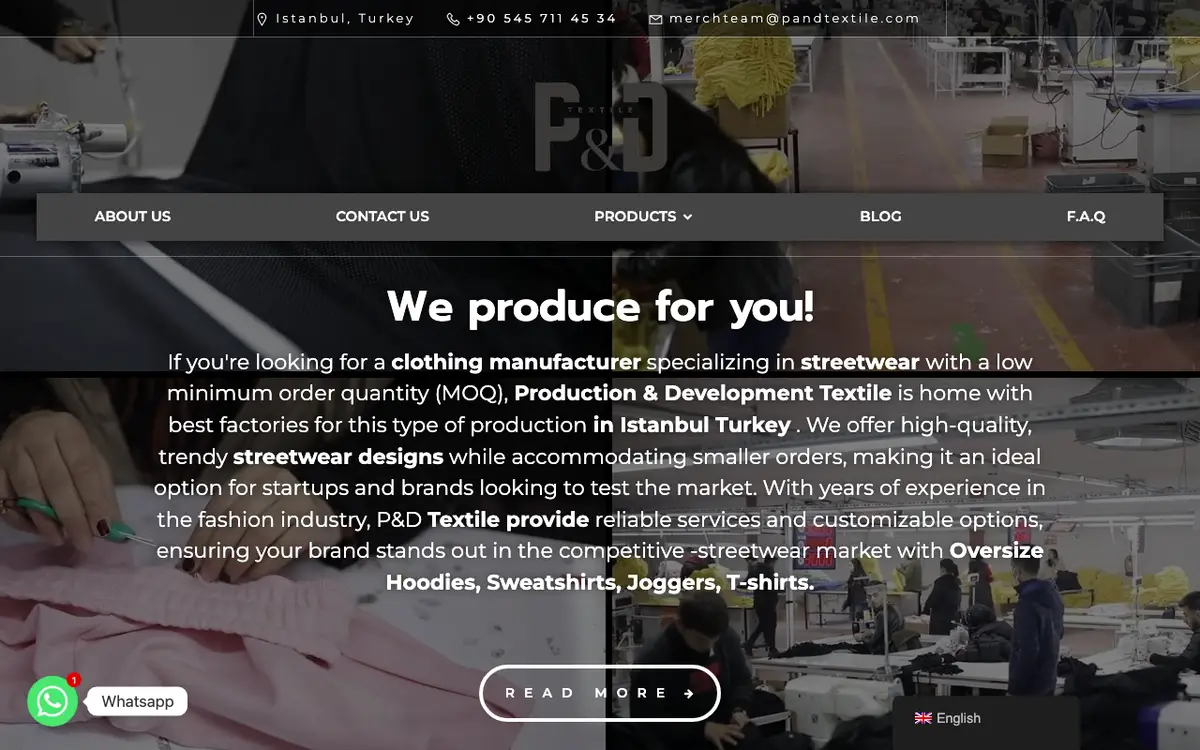 Le site de P&D Textile