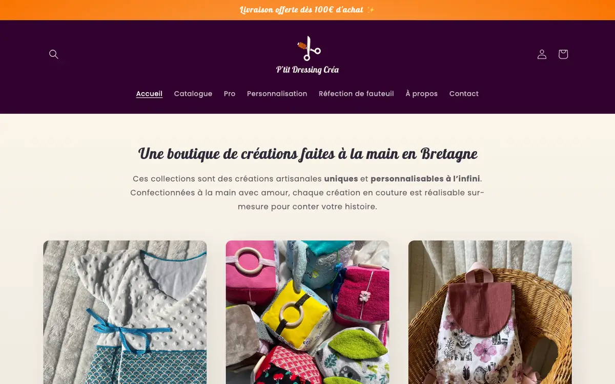 P'tit Dressing Créa's website