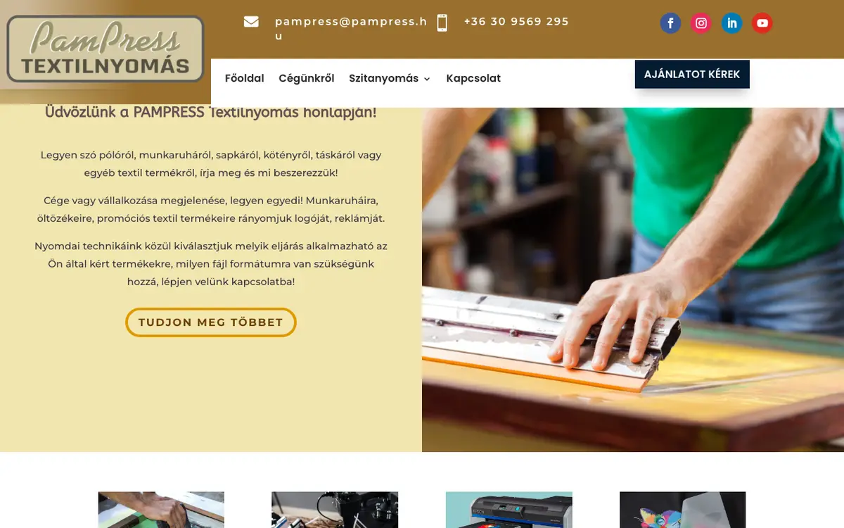 Pam Press Kft.'s website