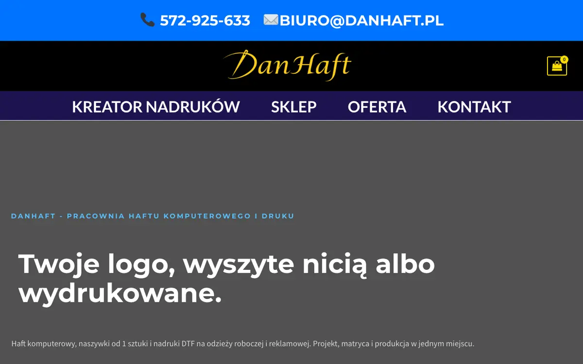 Hjemmesiden for Panhafcik - Hafty na ubraniu i druk DTF
