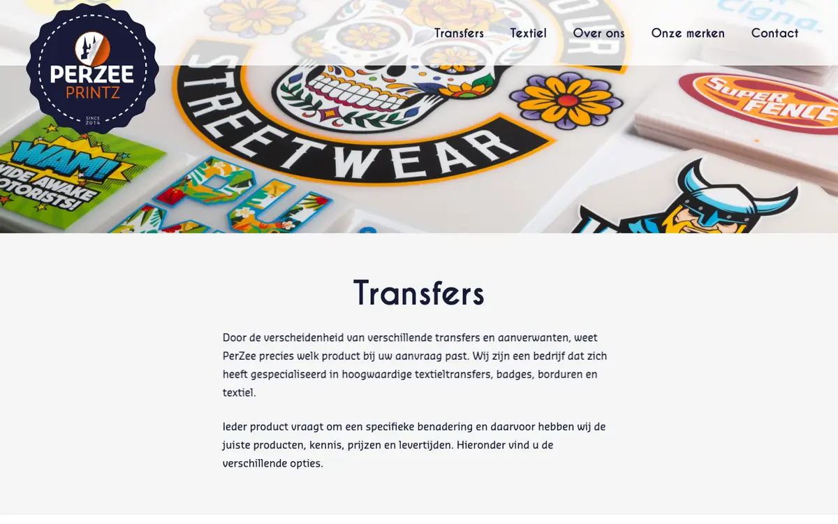 De website van PerZee PrintZ