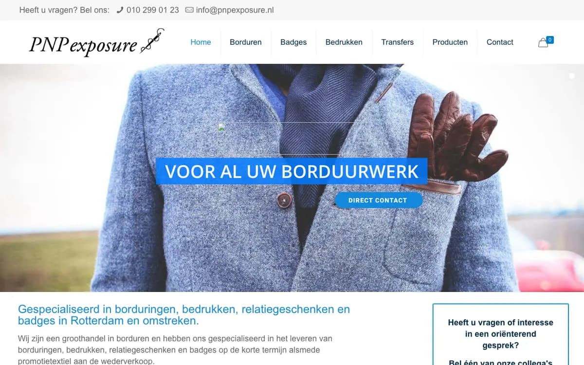 De website van PnP Exposure B.V.