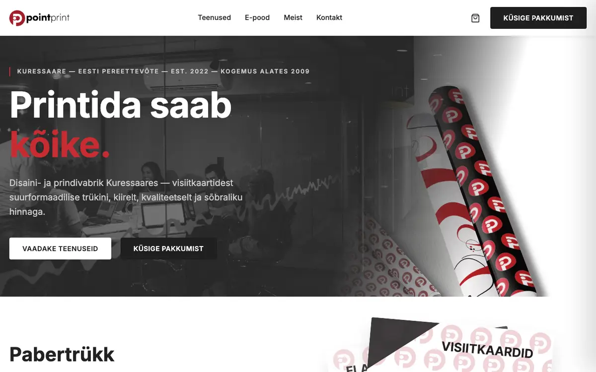 Point Print OÜ's website