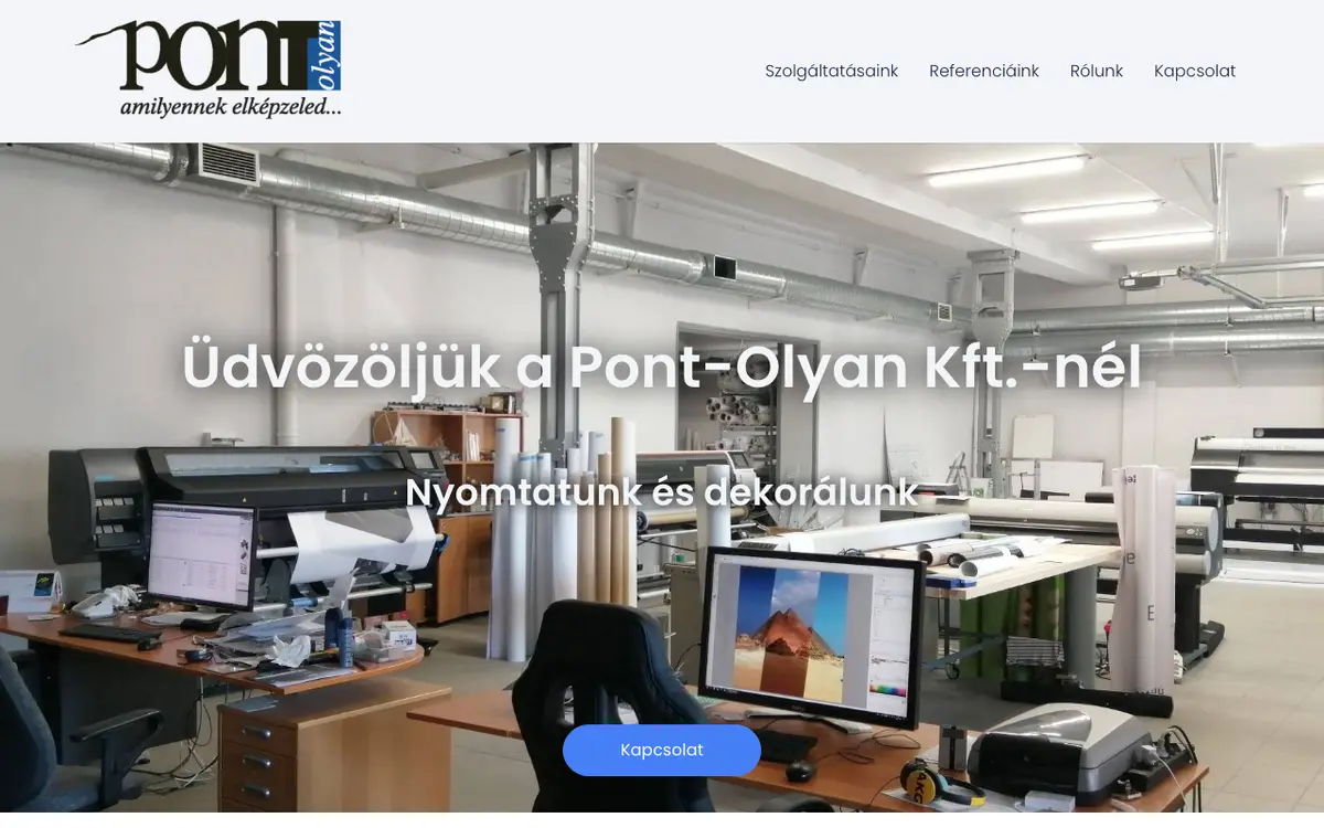 Pont Olyan Kft.'s website