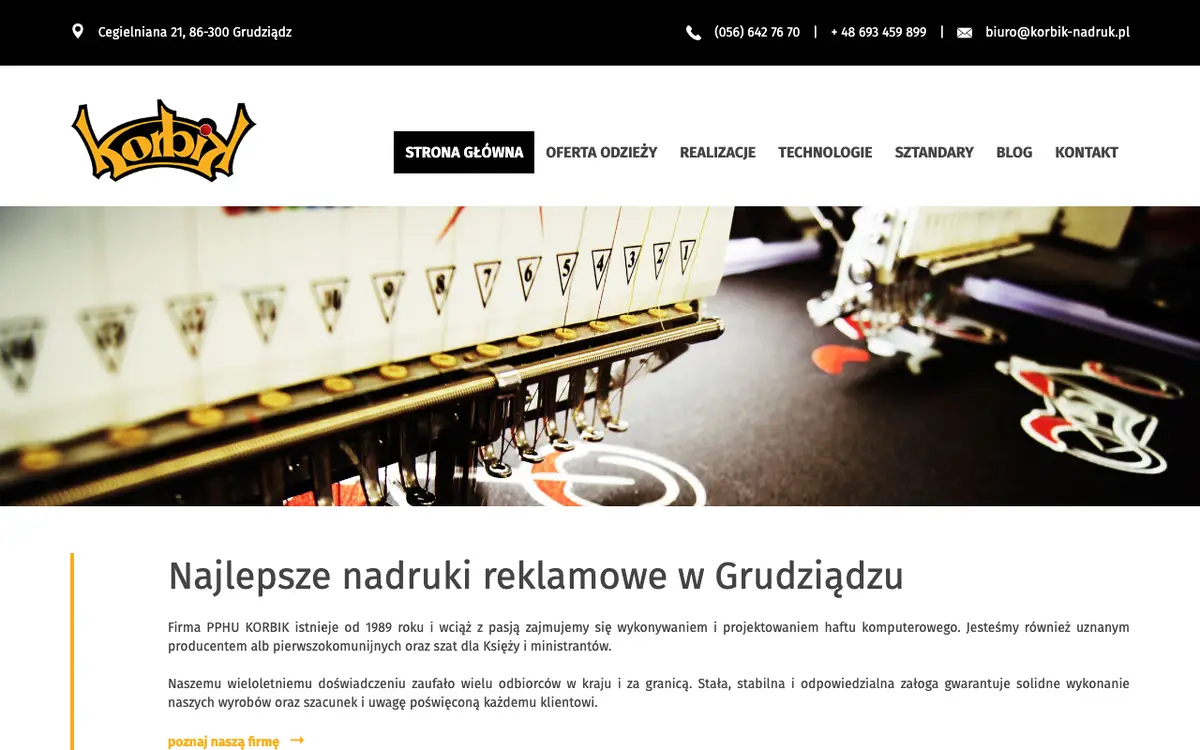 Strona PPHU Korbik Nadruk