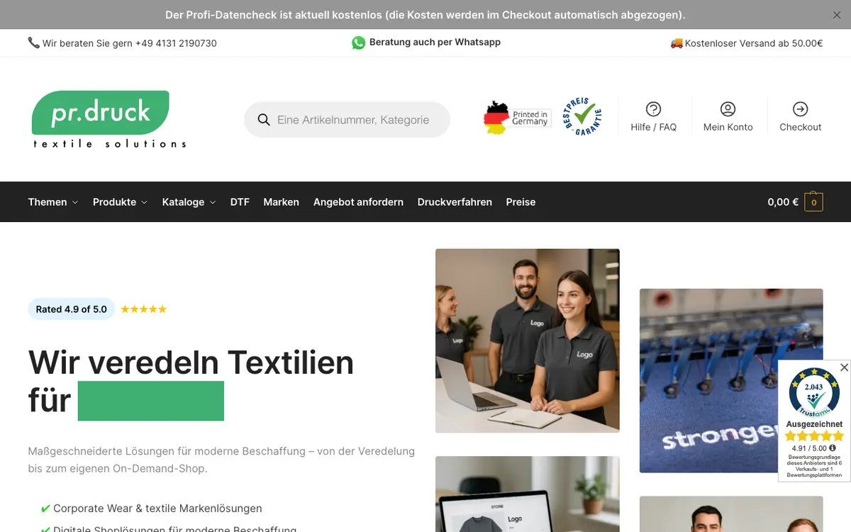 PR Druck's website