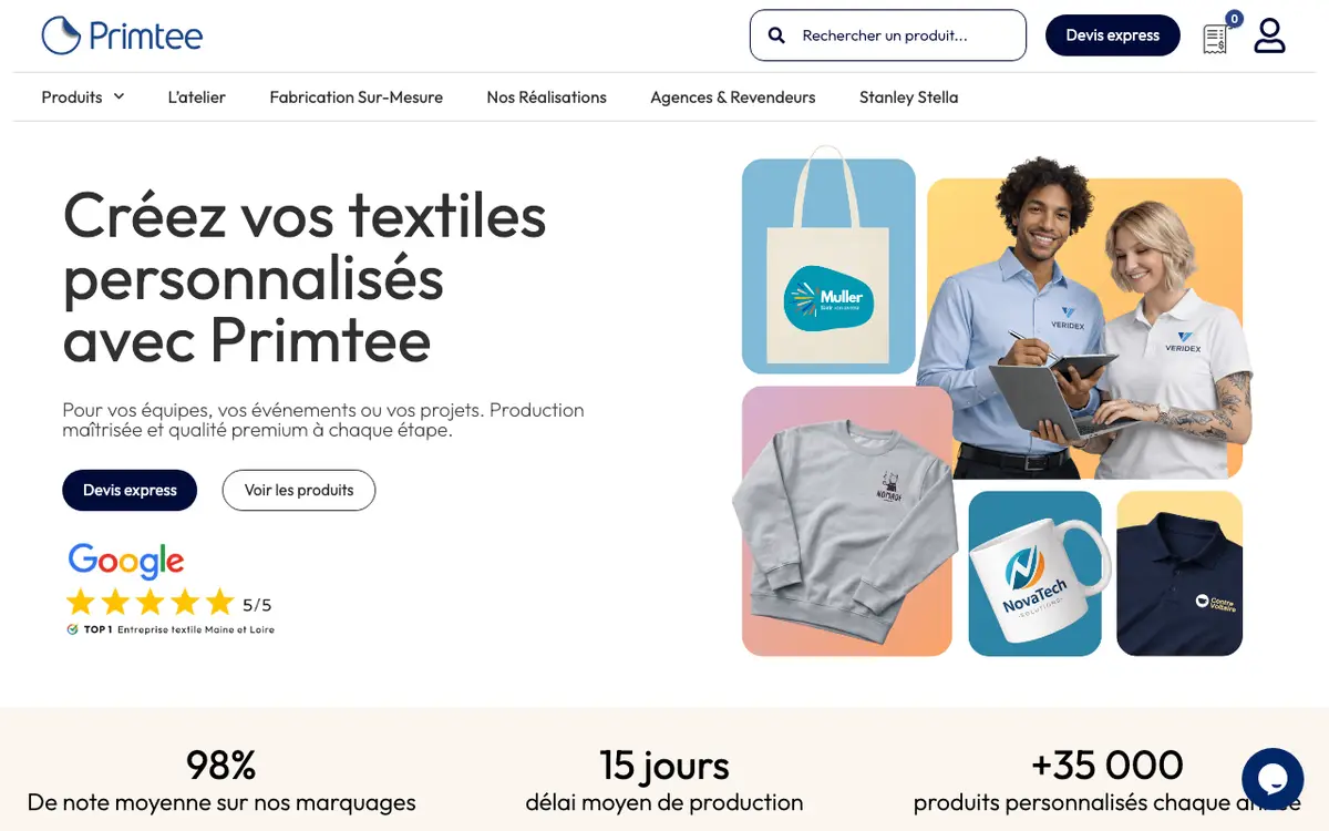 Die Website von Primtee