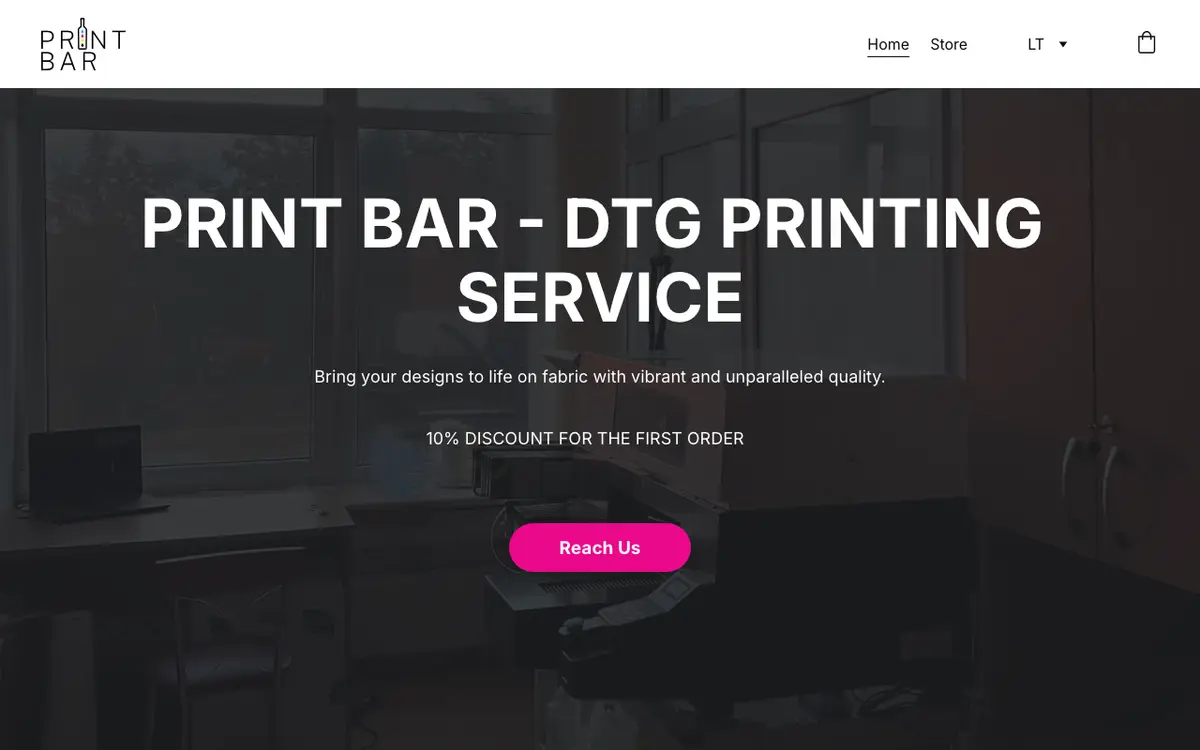 Print Bar (DTG Spauda)'s website