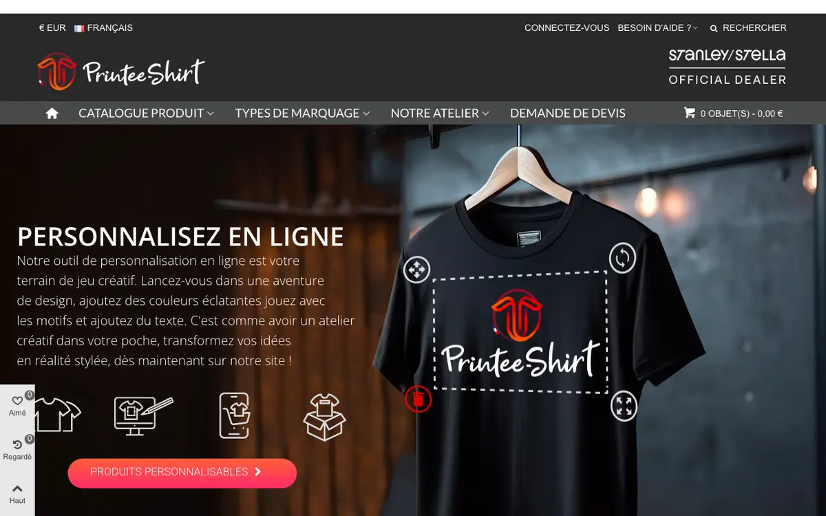 Le site de Printee-shirt - Marquage et personnalisation textile