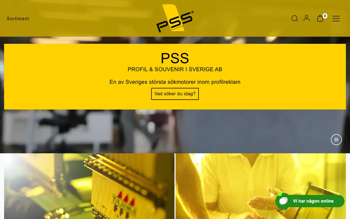 Webbplatsen för Profil & Souvenir i Sverige AB