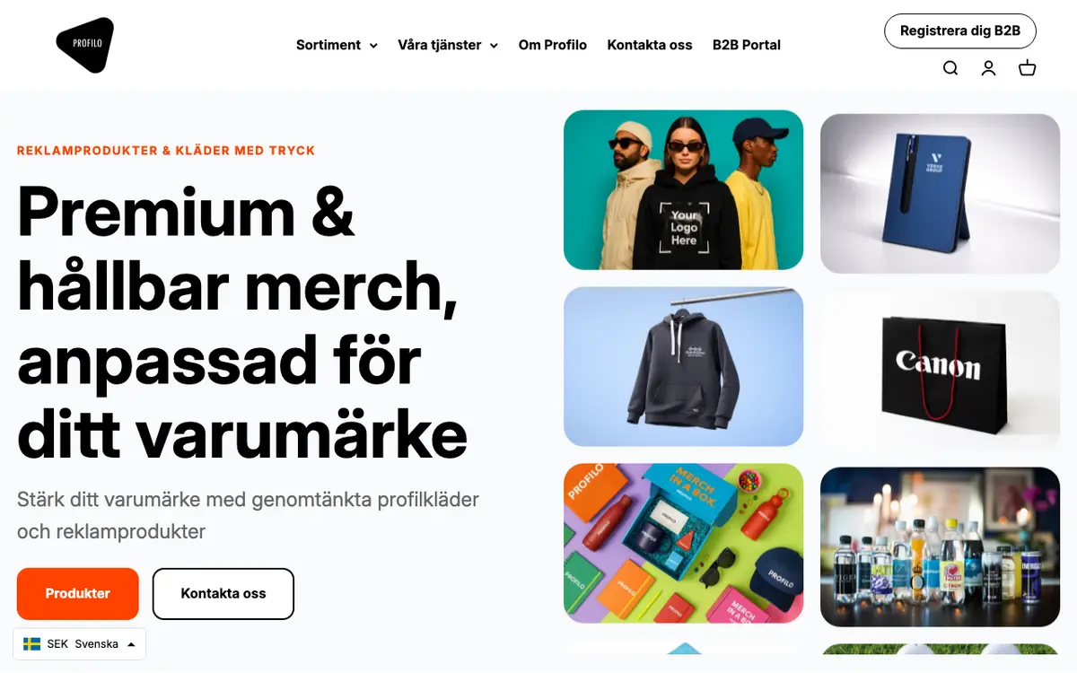 Webbplatsen för Profilo