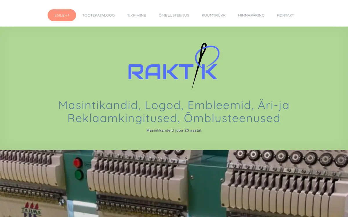 De website van Raktik - Rakvere Tikkimine