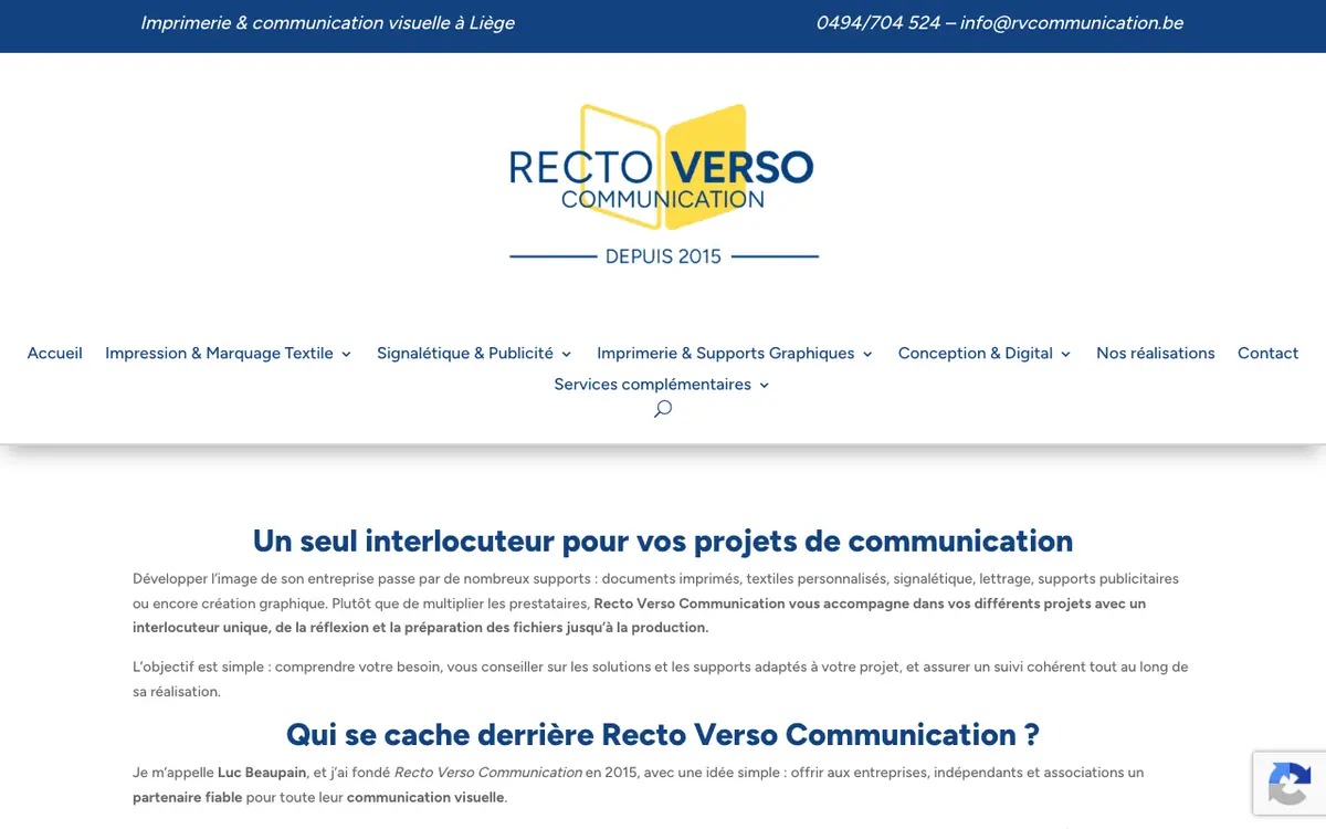 Recto Verso Communication's website