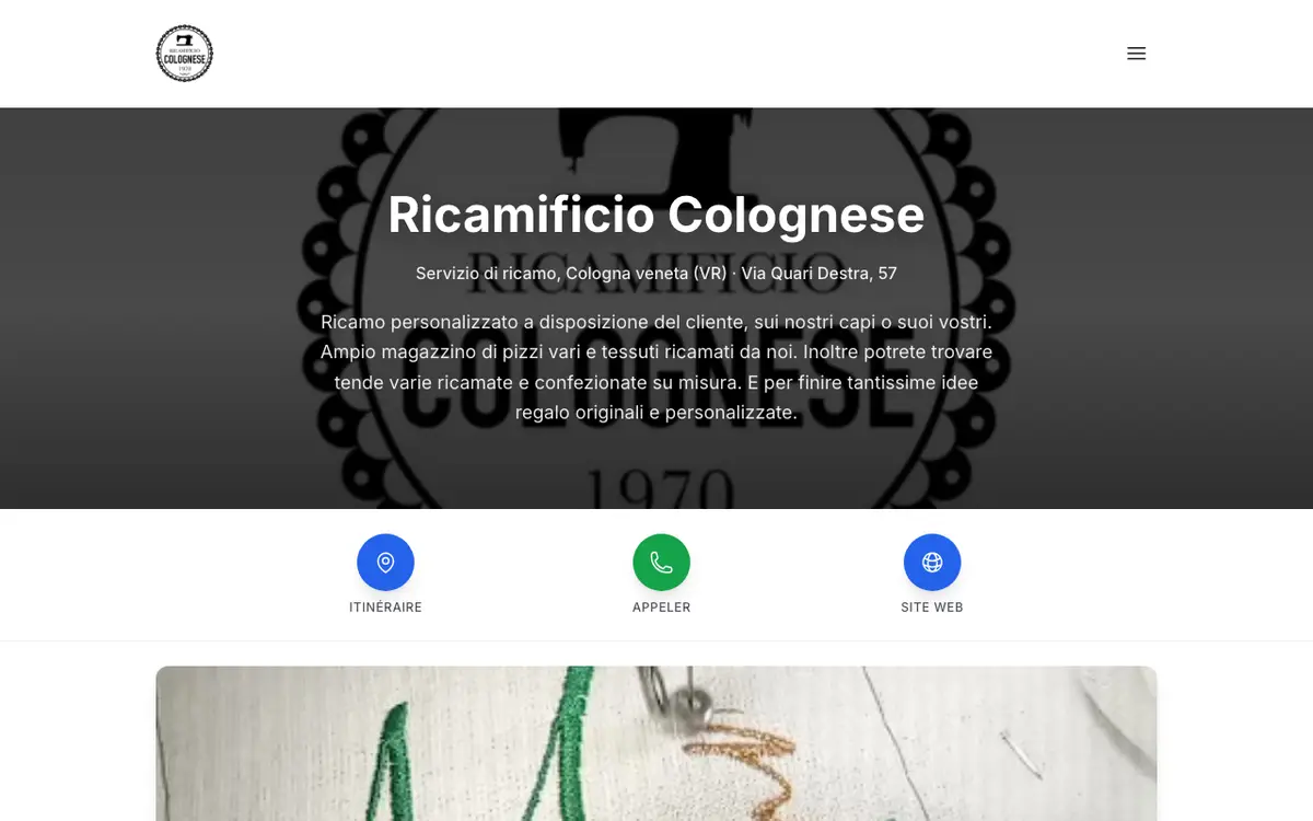 Ricamificio Colognese's website