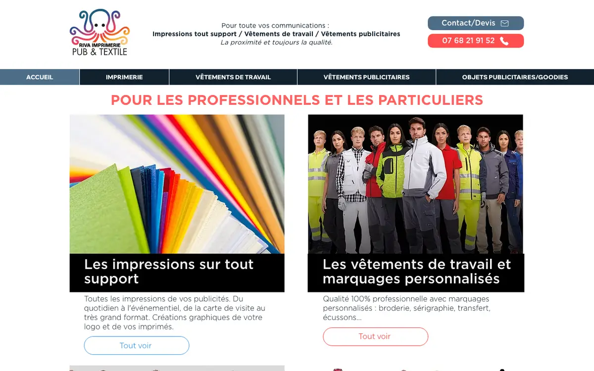 Le site de Riva Imprimerie