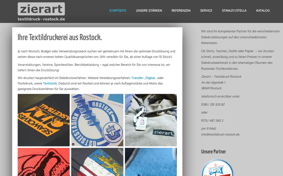 Rostock Textildruck's website