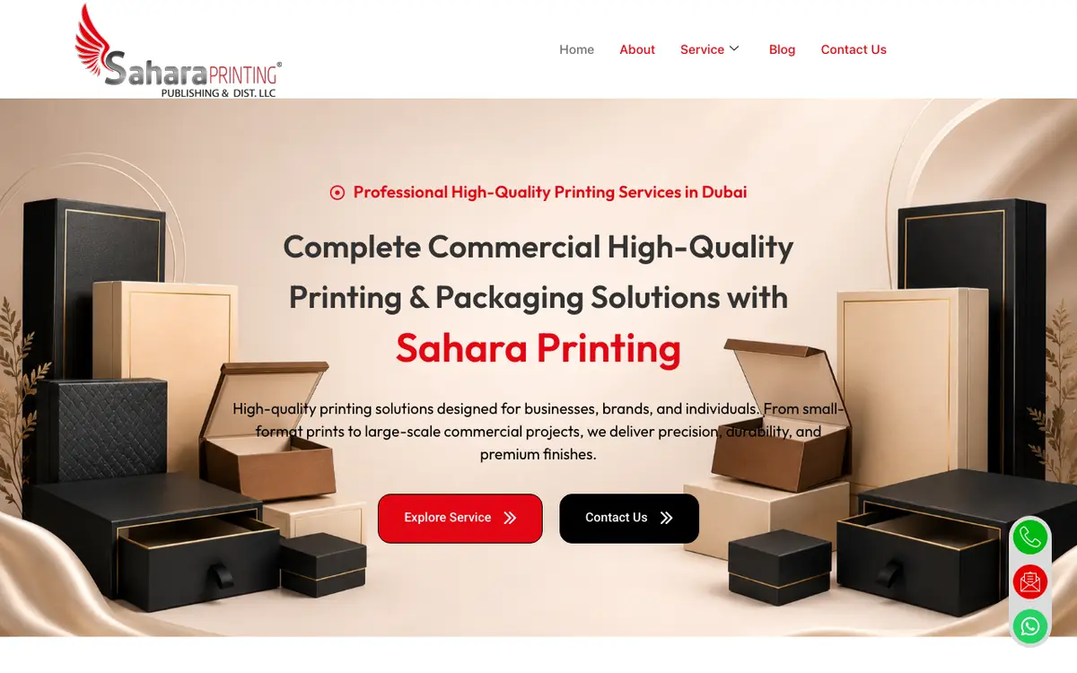 Sahara Printing & Publishing's website